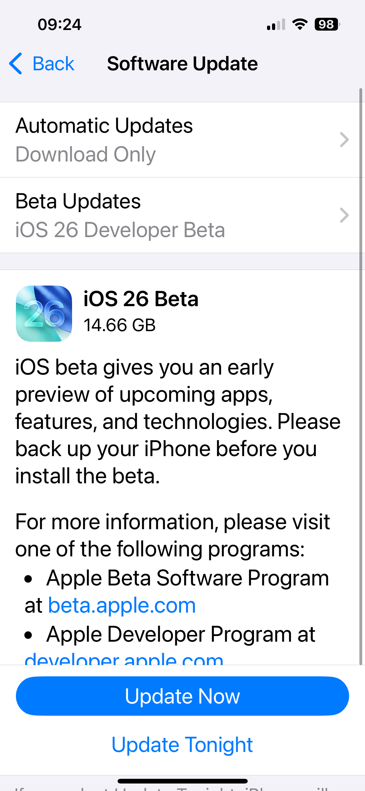 iOS 26 Beta download