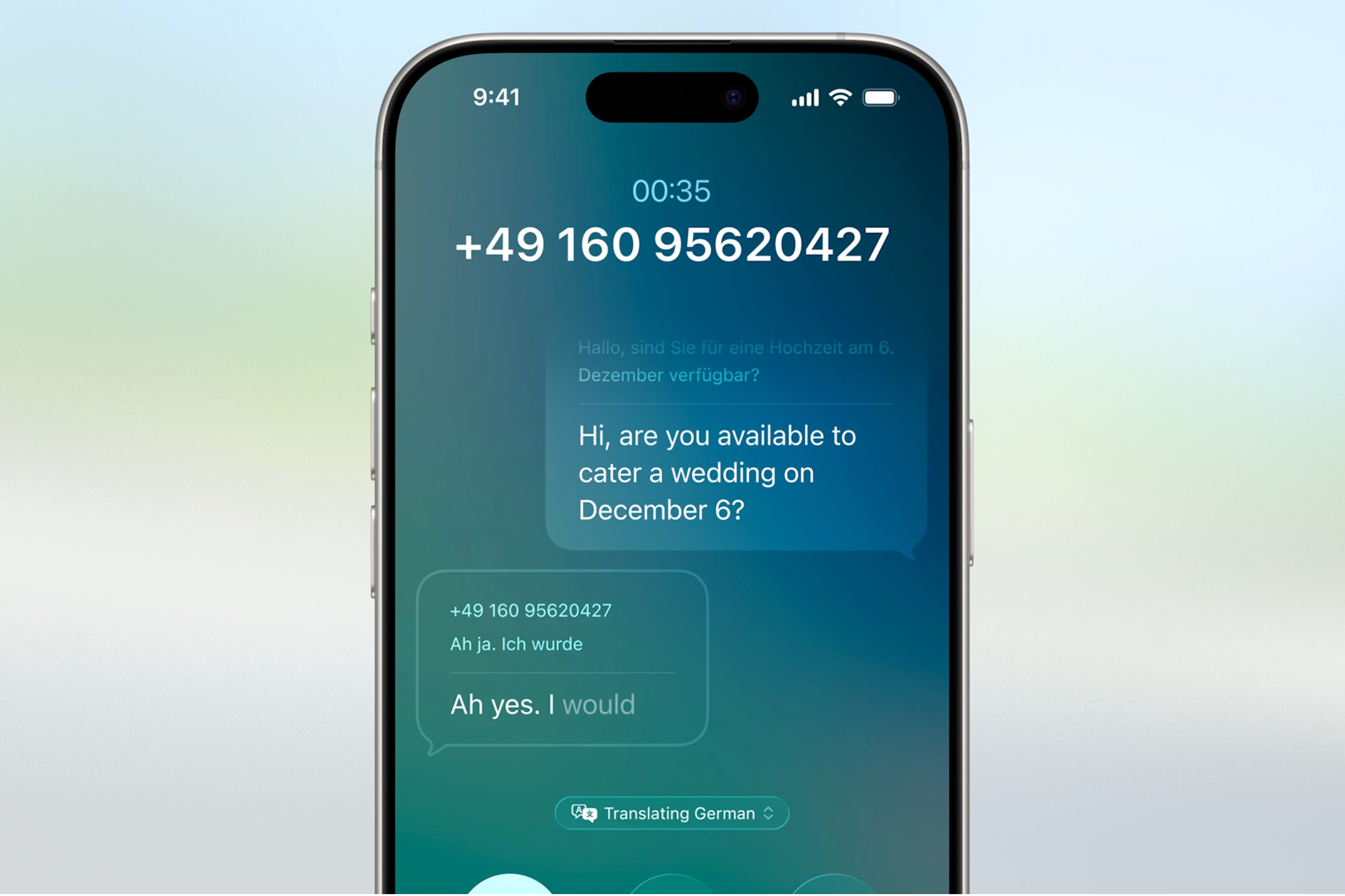 Live translation iPhone
