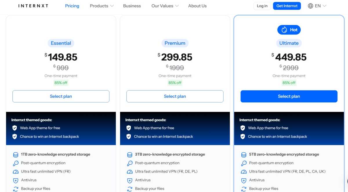 Internxt pricing