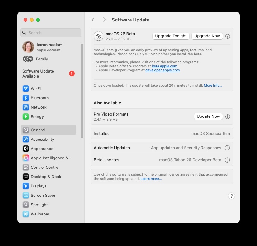 macOS 26 beta download