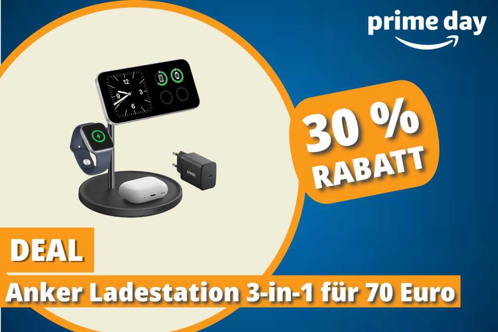 Image: Anker 3-in-1 Ladestation mit Magsafe: Hochwertige LadelÃ¶sung â schon vor dem Prime Day fÃ¼r 70 Euro