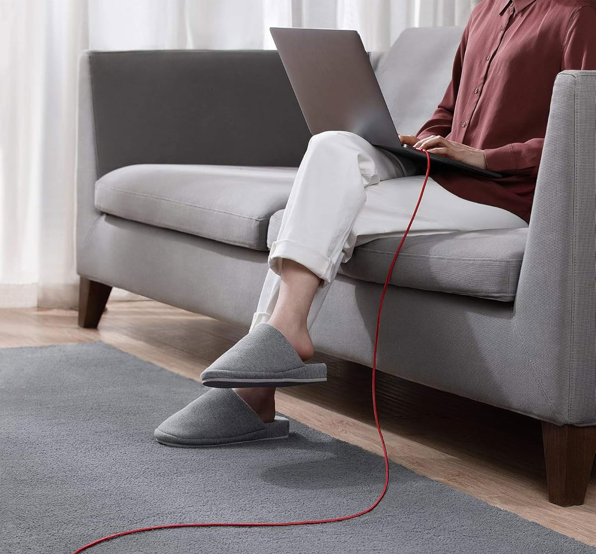 Anker long red charging USB-C cable