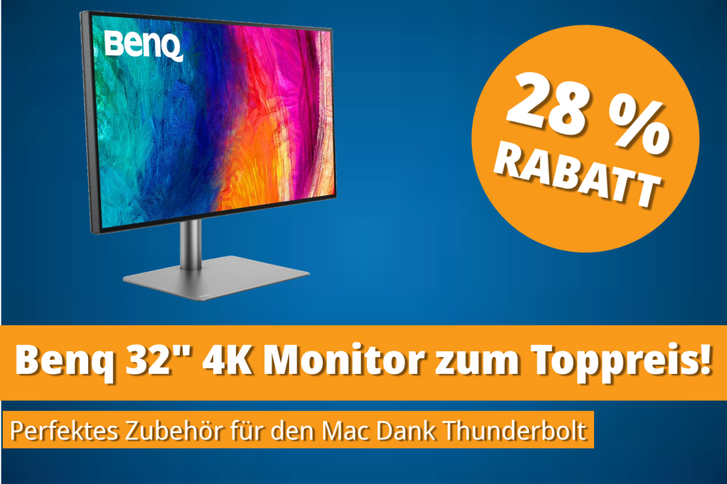Image: Seltener Top-Deal: Benq-Monitor fÃ¼r Ihren Mac mit 4K, 32 Zoll und vielen AnschlÃ¼ssen zum Bestpreis!