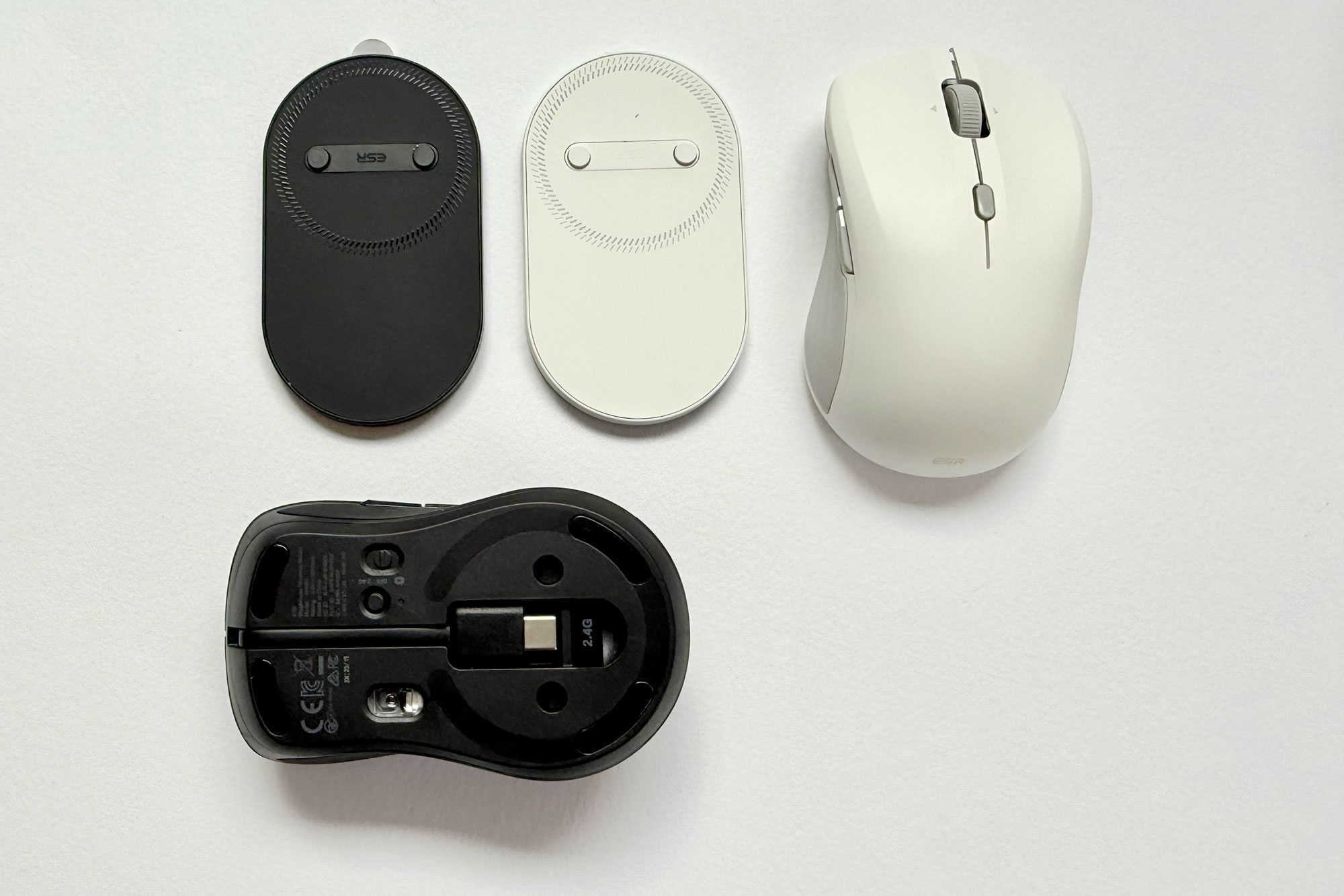 ESR MagMouse white black with bases