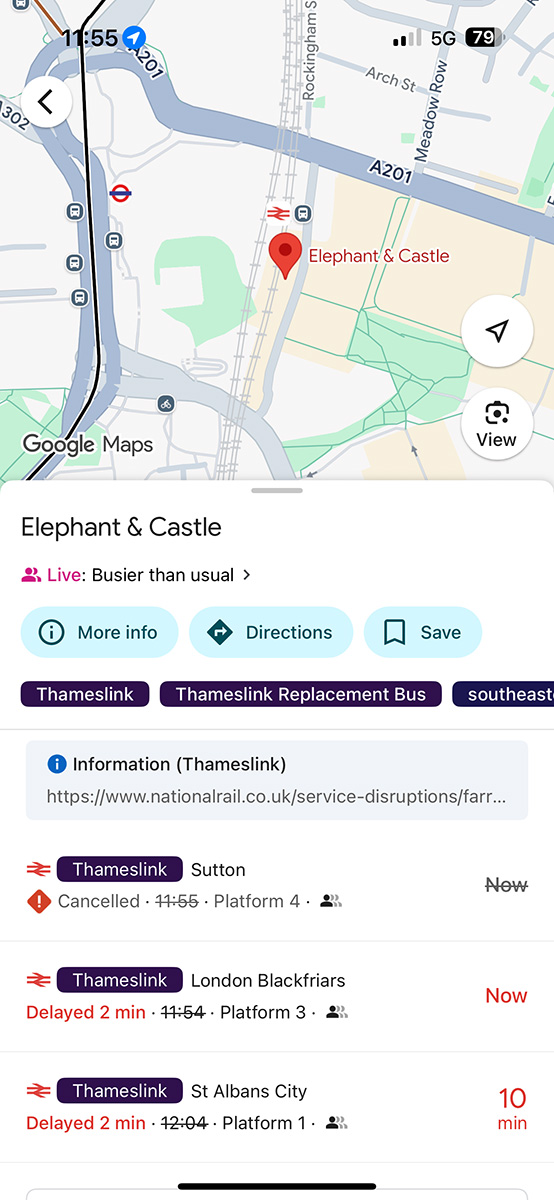 Google Maps on iPhone