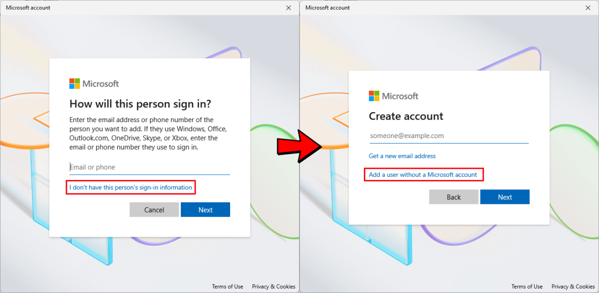 Microsoft offline account