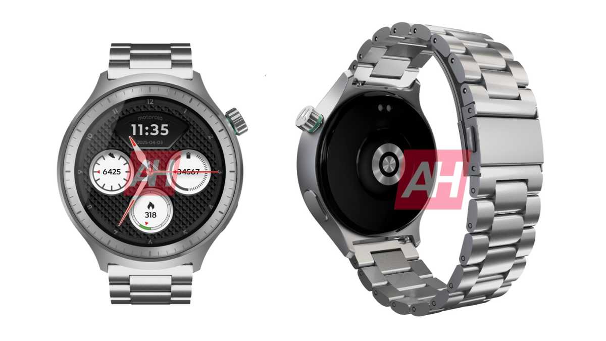 Motorola Moto 360 (2025) front and back leak