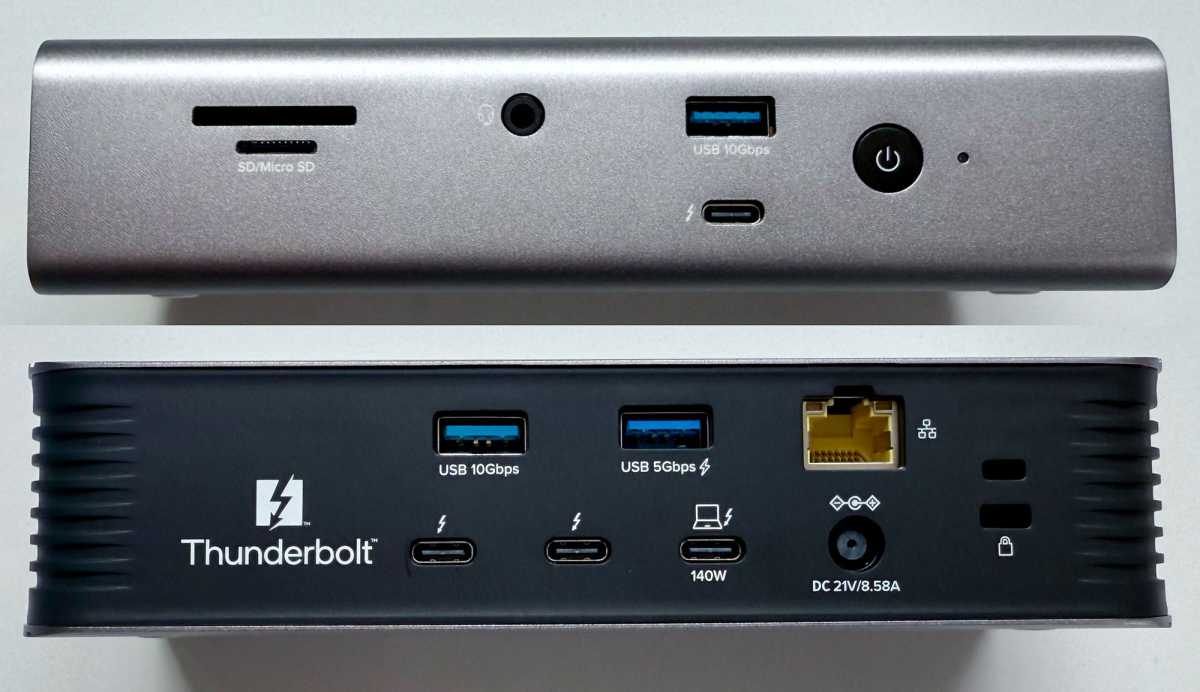 Plugable Thunderbolt 5 Dock ports