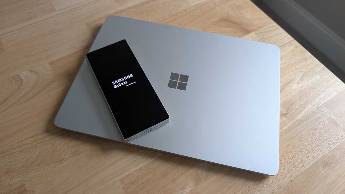 Samsung Galaxy Z Fold6 and Microsoft Surface Laptop 7