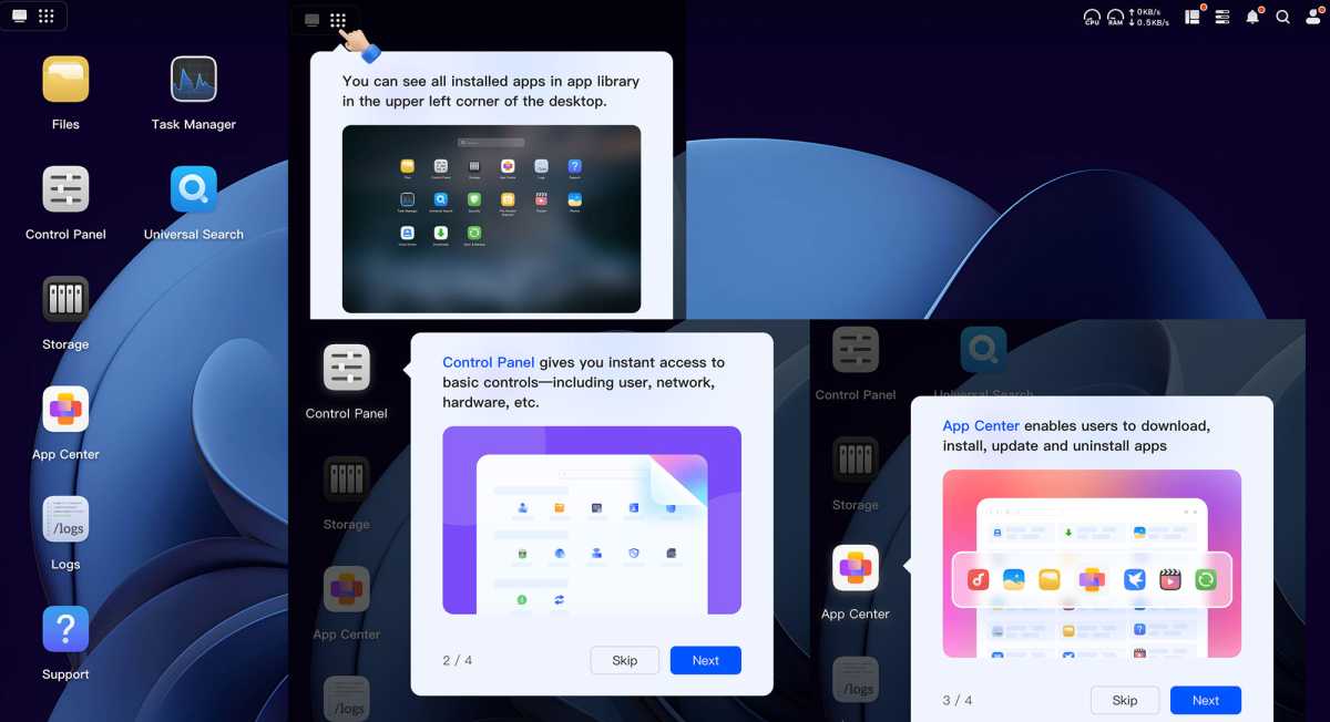 Ugreen NAS UGOSPRO screen tips