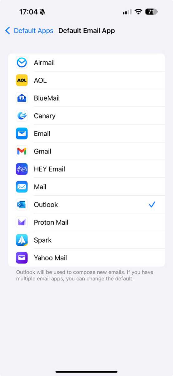 iOS Default Email apps