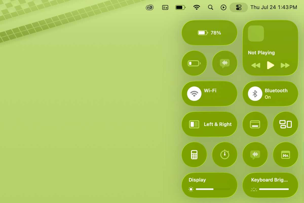 macOS Tahoe Control Center