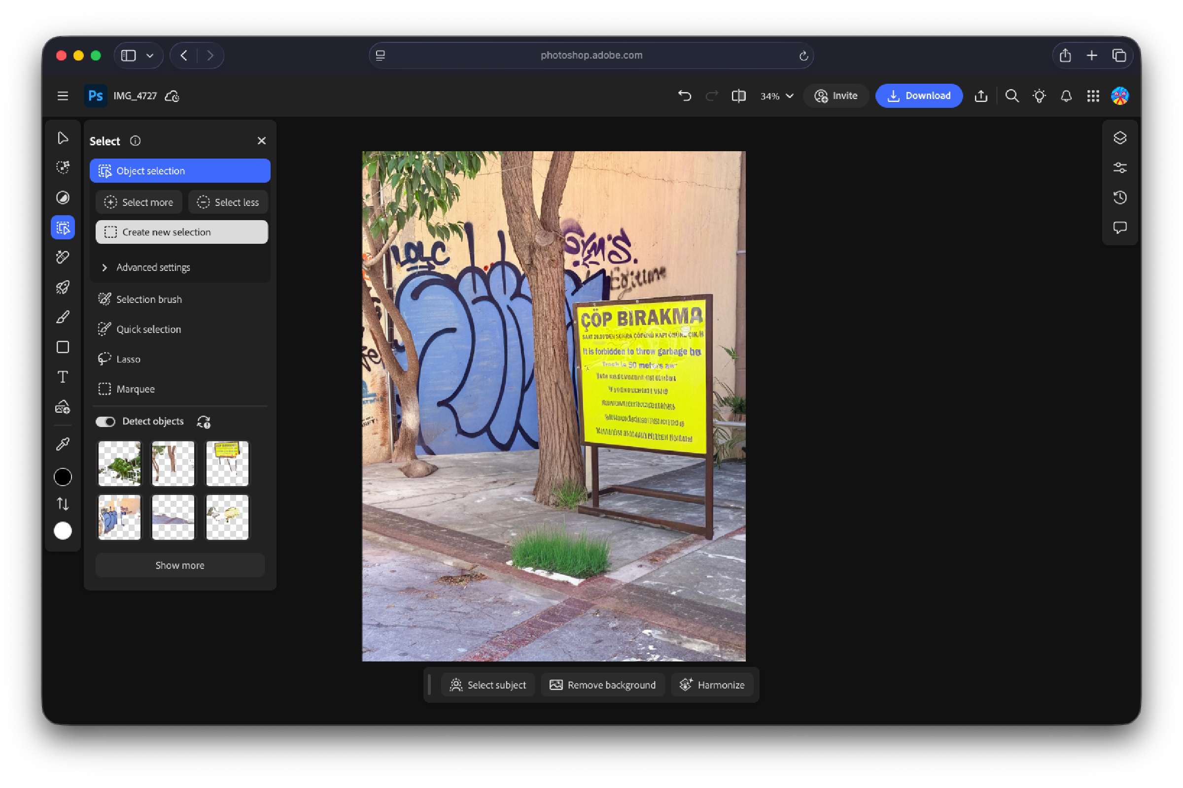 Herramienta de eliminación de objetos de Photoshop después
