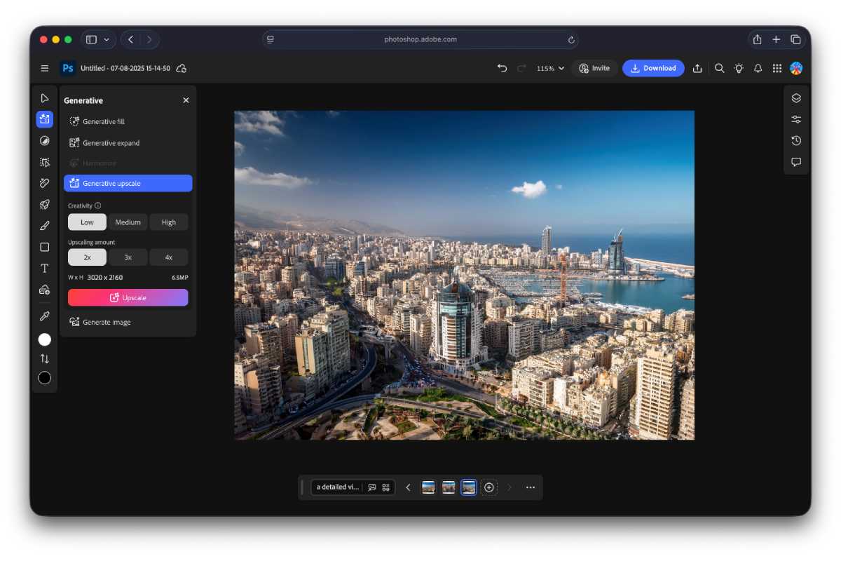 Photoshop genera imagen de la ciudad.
