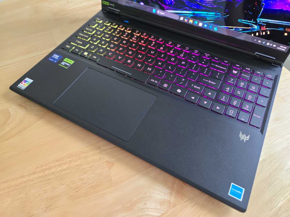 Acer Predator Helios Neo 16S AI keyboard