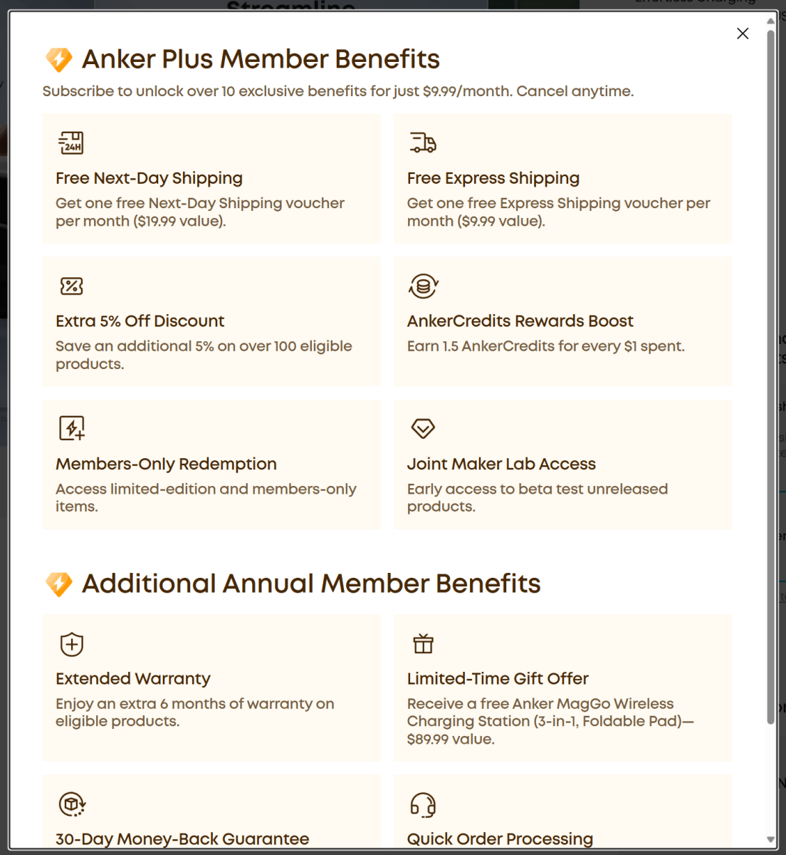 Anker Plus membership