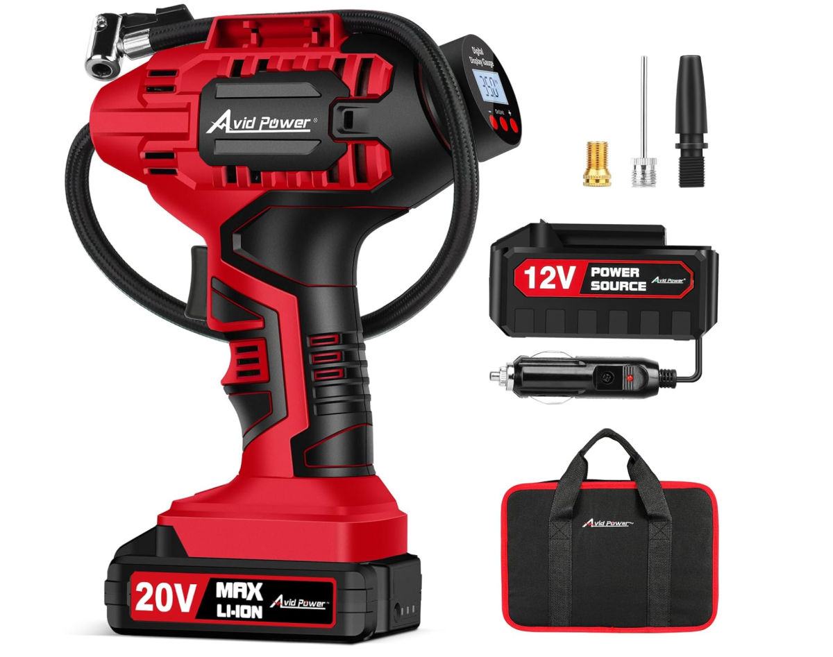 Avid portable battery-powered air compressor