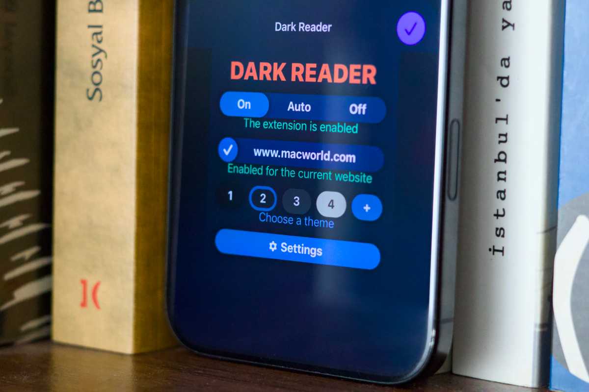Dark Reader settings