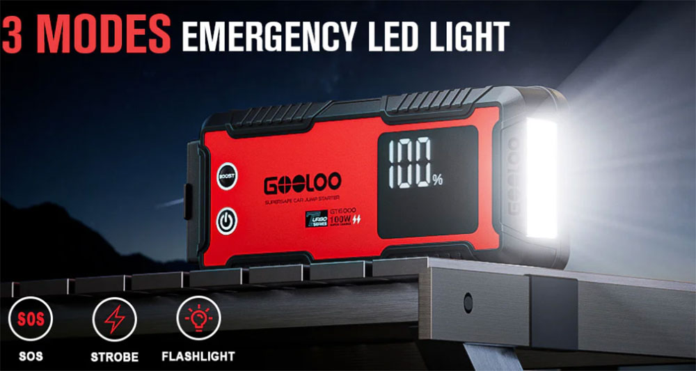GOOLOO GT6000 Flashlight Power
