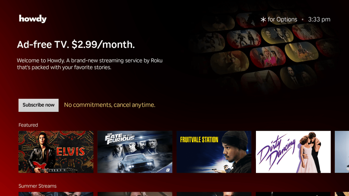 Howdy subscription page