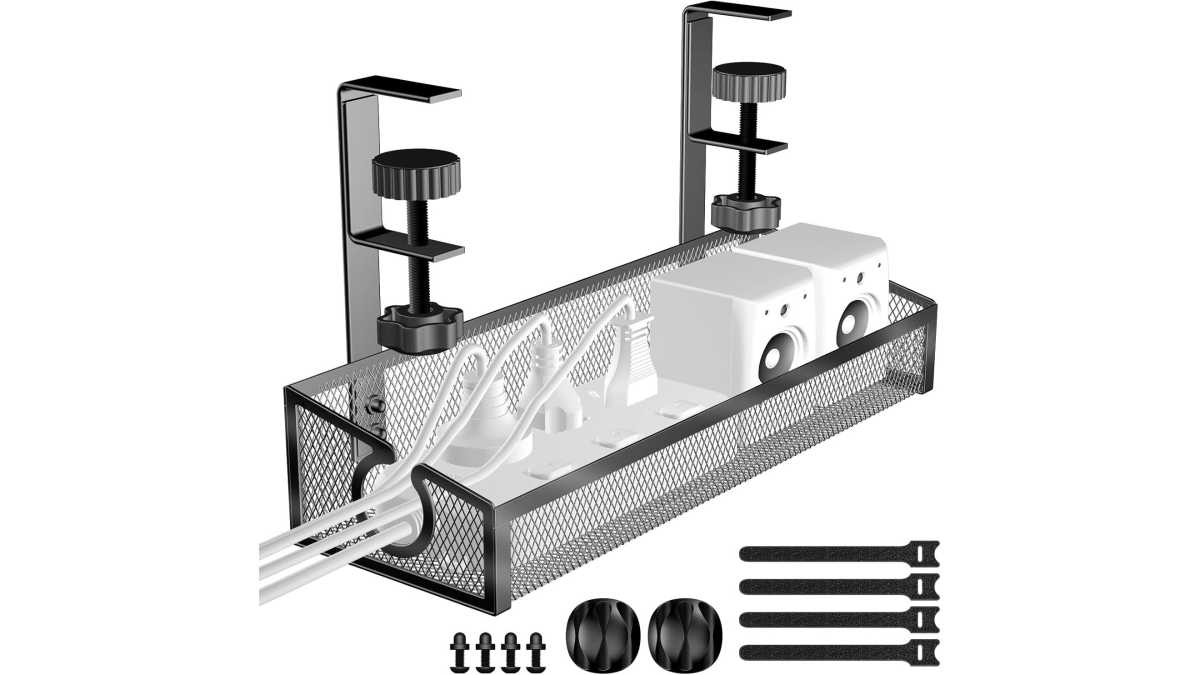 Kaiferty under desk cable management tray