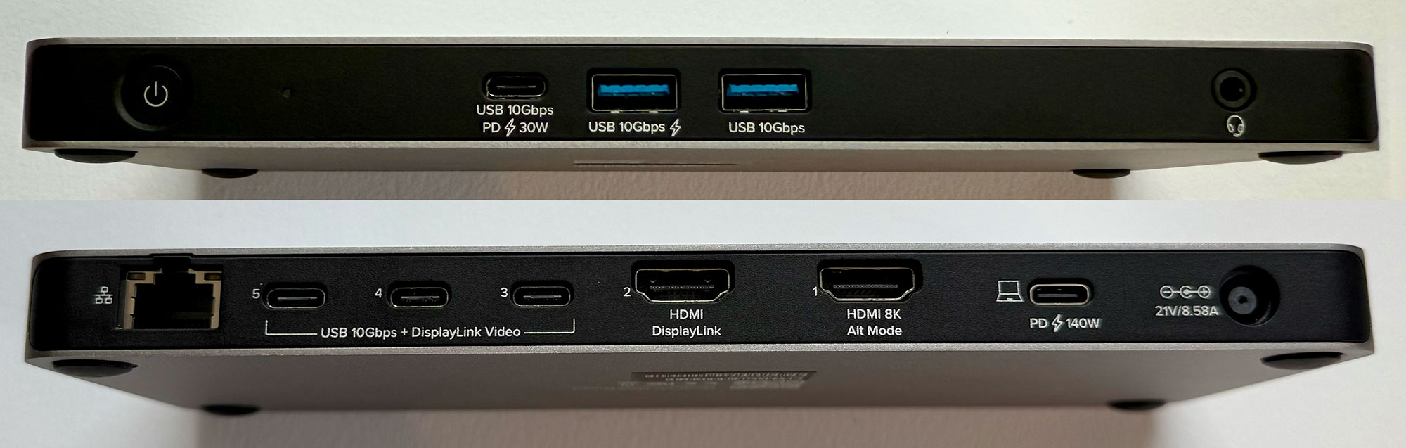 Plugable 5 Display USB C Dock UD 7400PD ports
