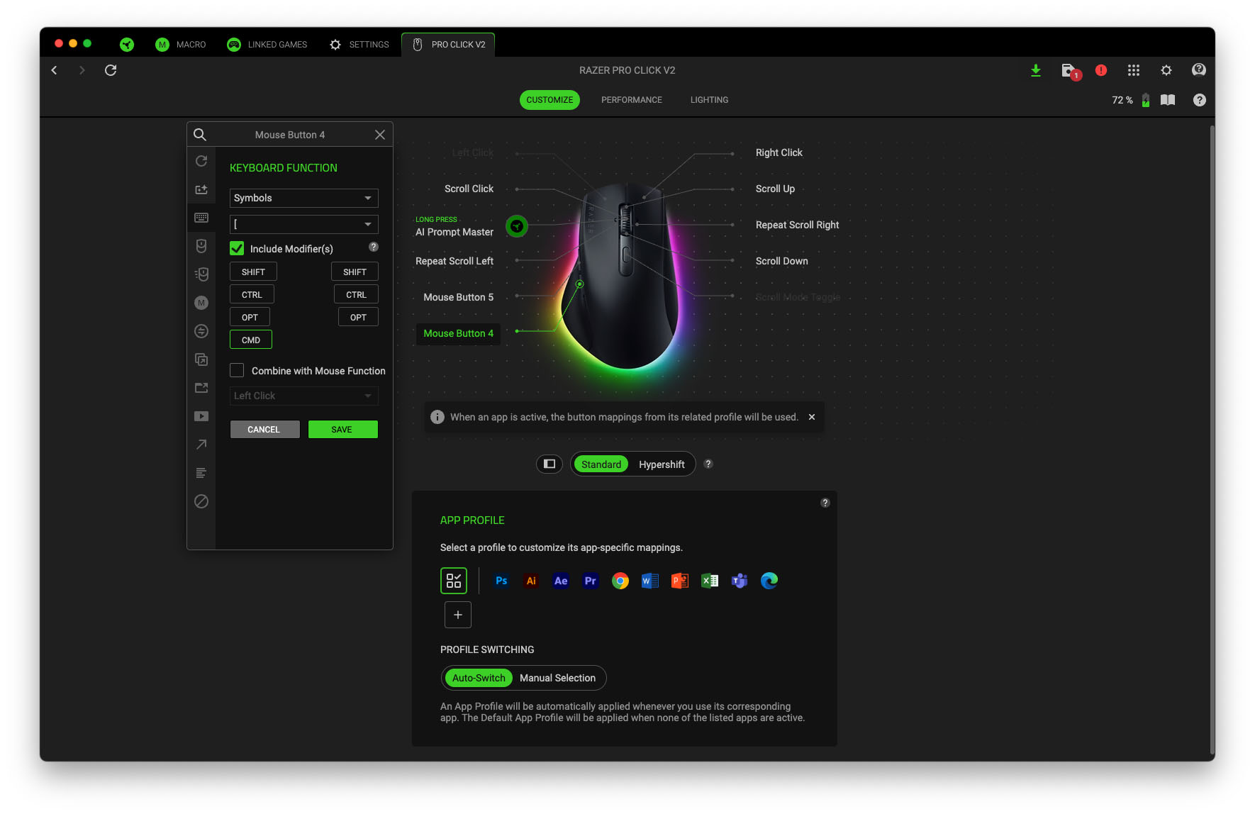 Screenshot of Mac app