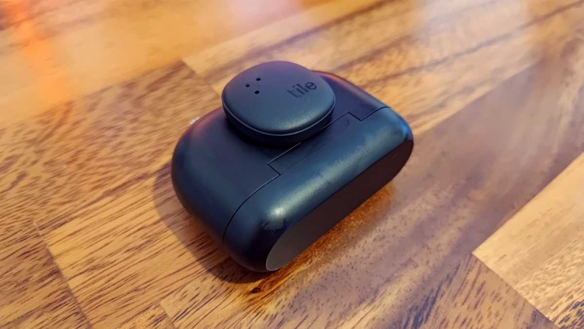 Tile sticky Bluetooth tracker on wireless earbuds case