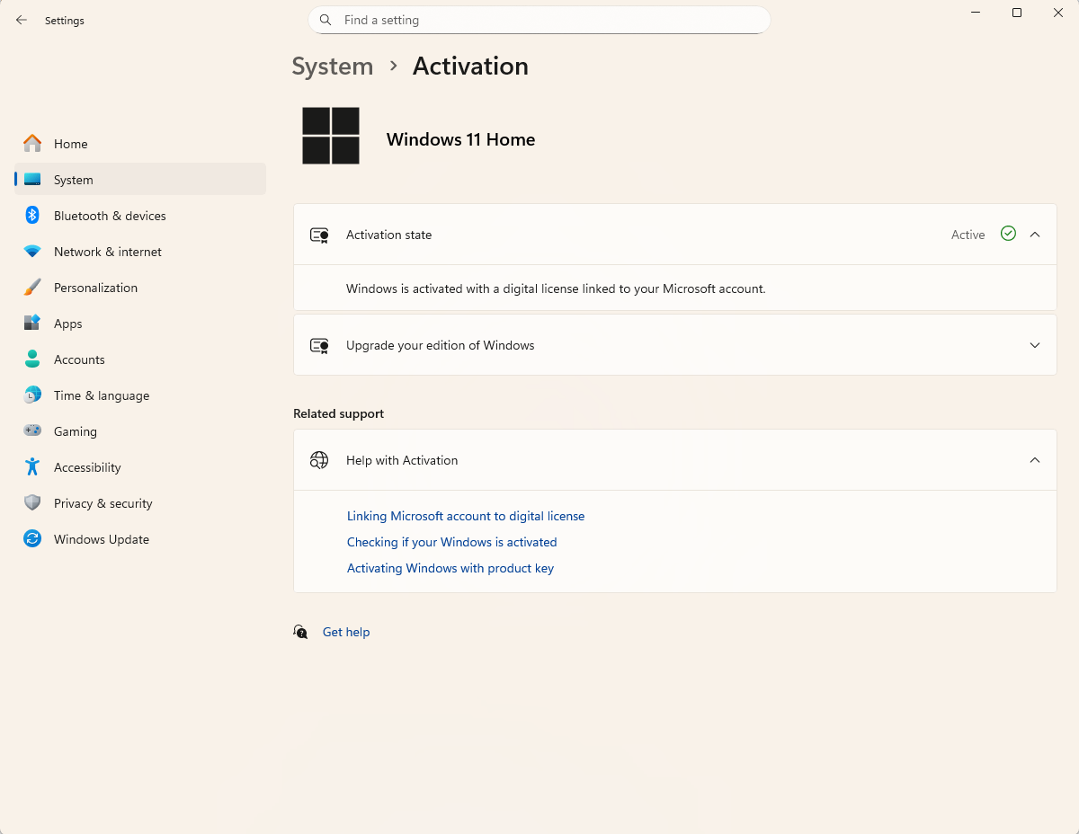 Windows 11 Digital License