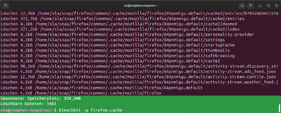 Bleachbit besitzt einen vollständigen Modus für die Kommandozeile, der komplette Automatisierung oder schnelle Lösch-Aliases im Terminal ermöglicht.