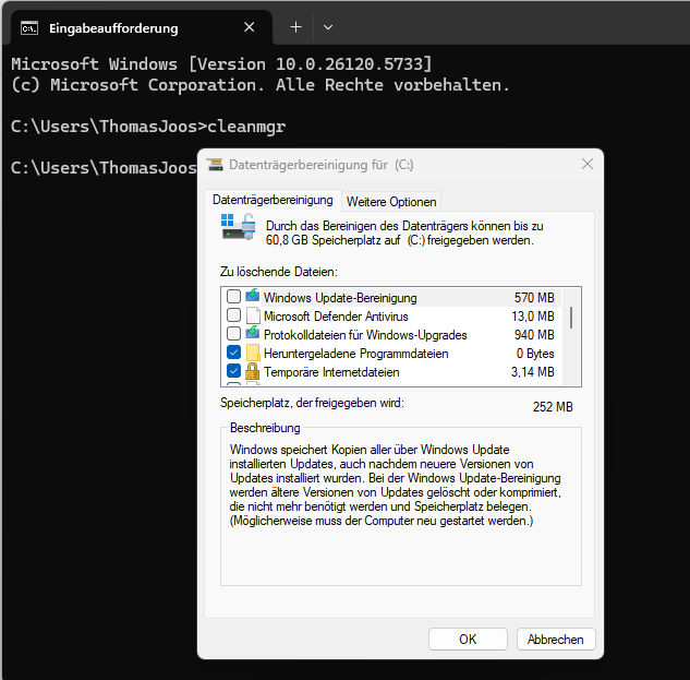 Cleanmgr in Windows nutzen