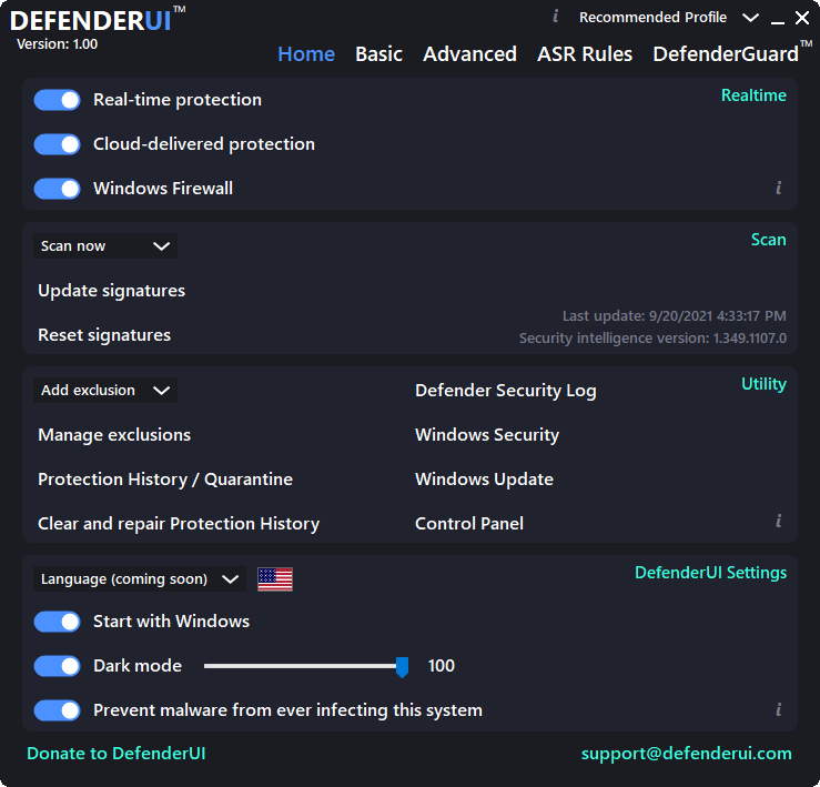 Defender UI