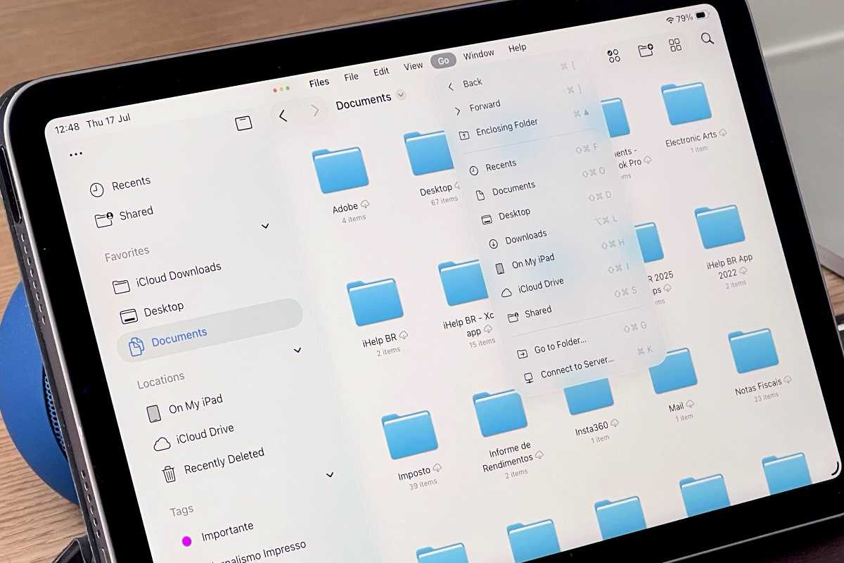 Barra de menú de iPados 26