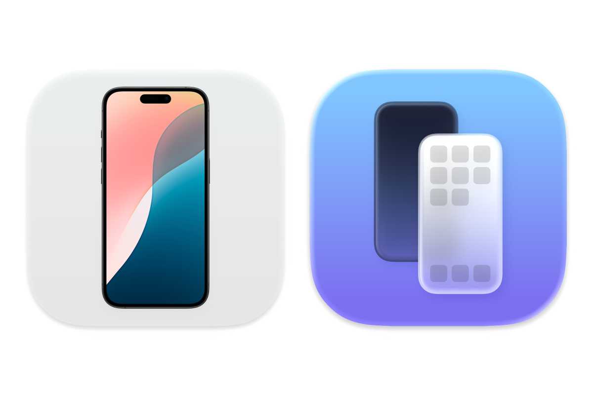 macOS 15 & macOS 26 iphone mirroring icons