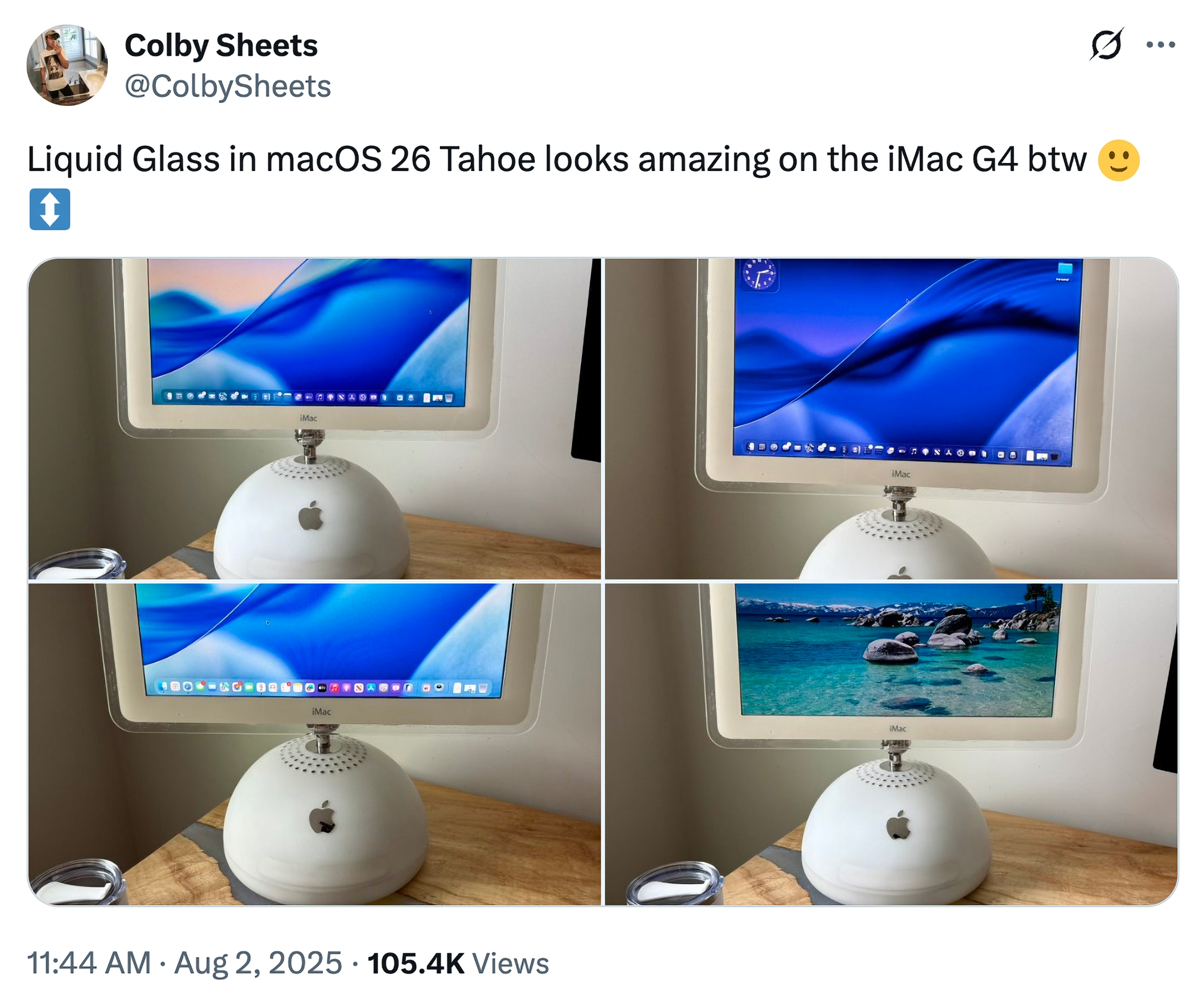 macOS Tahoe iMac G4