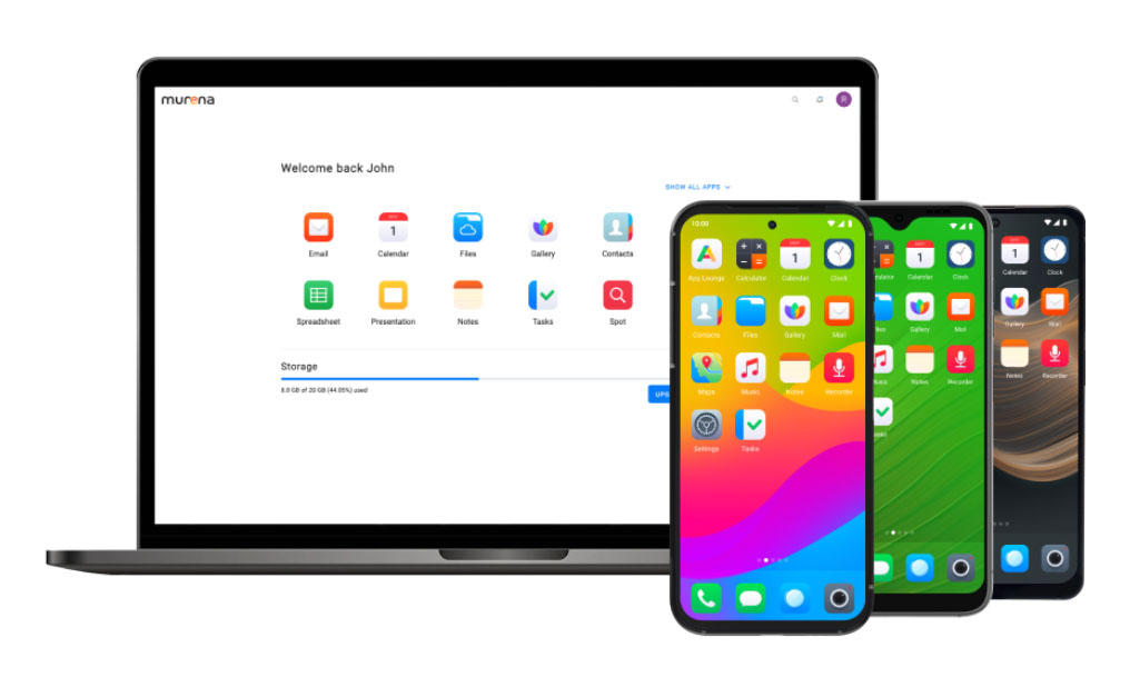 Murena bietet neben Tablets auch Smartphones und eine eigene Groupware-Lösung in der Cloud mit hohem Datenschutz an.