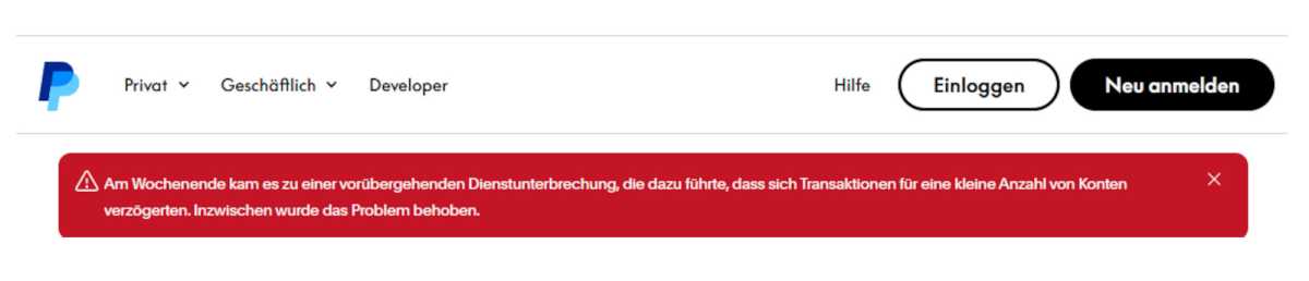 Paypal Warnung