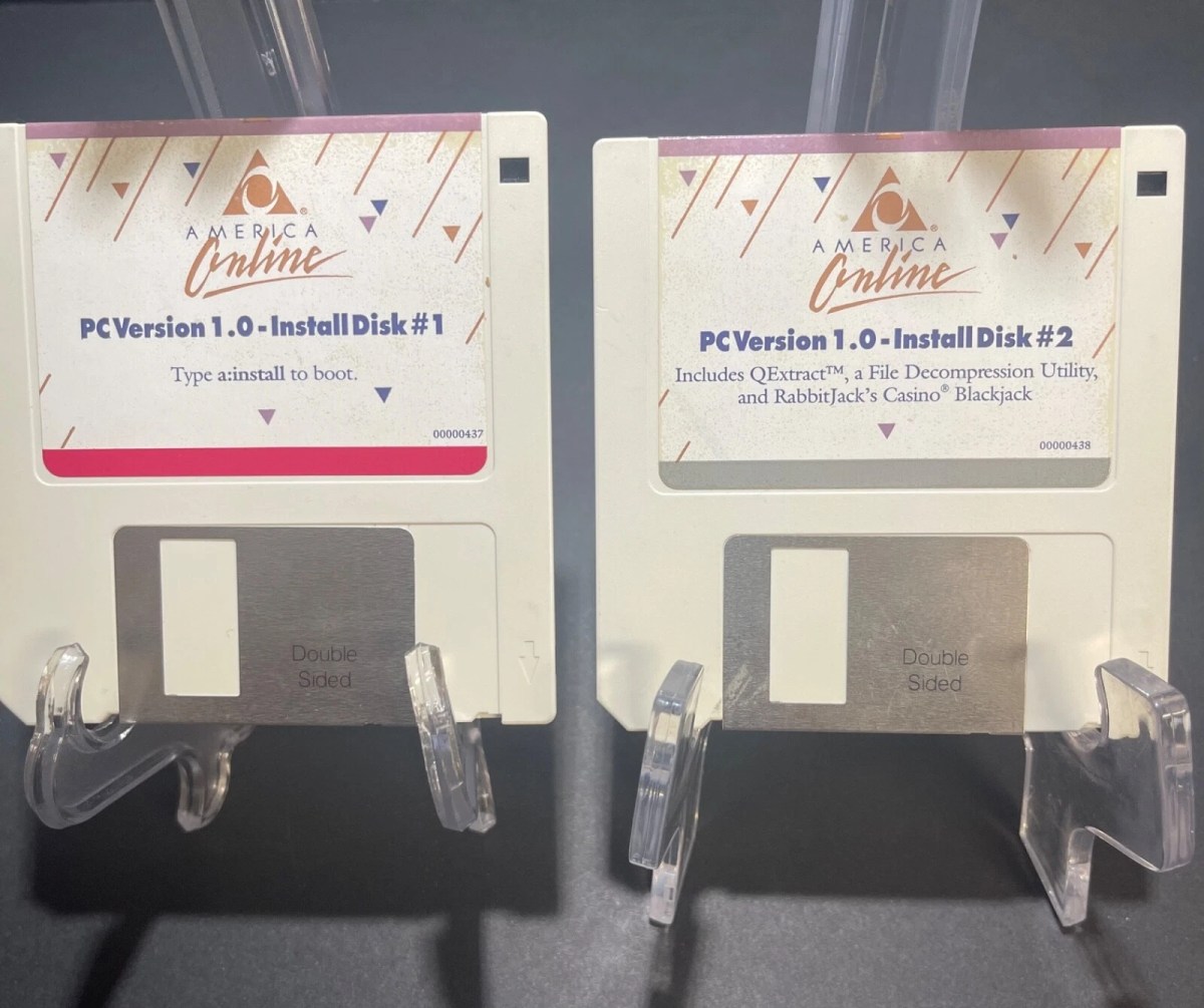 AOL floppy disks from the 1990s
