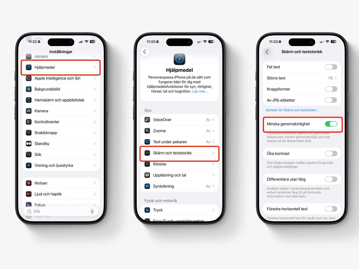 3 iphones transparens