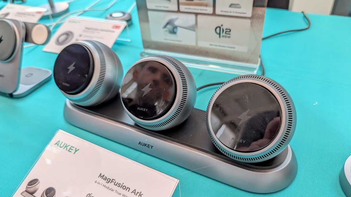Aukey MagFusion Ark wireless charger on display at IFA 2025