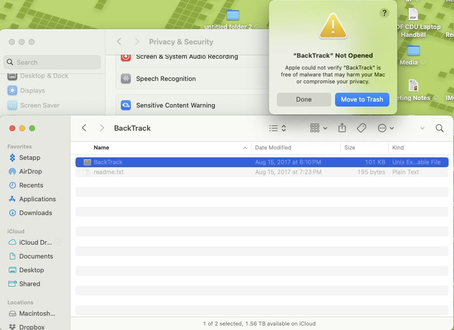 Malware retroceso verificado