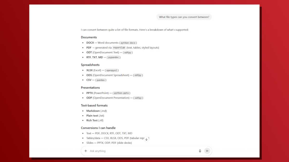ChatGPT mundane tasks convert files