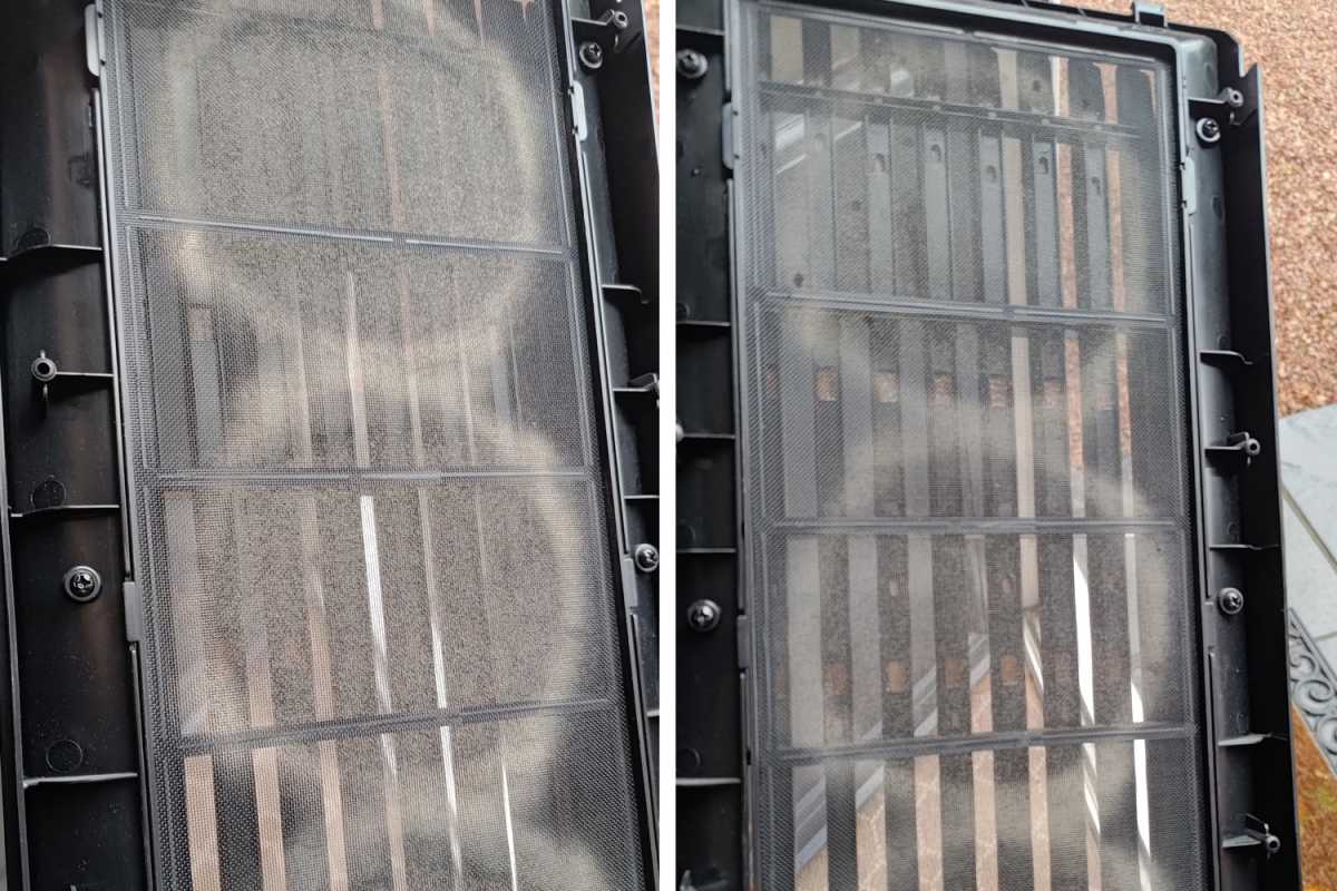 Dirty fan filters need a good cleaning before and after