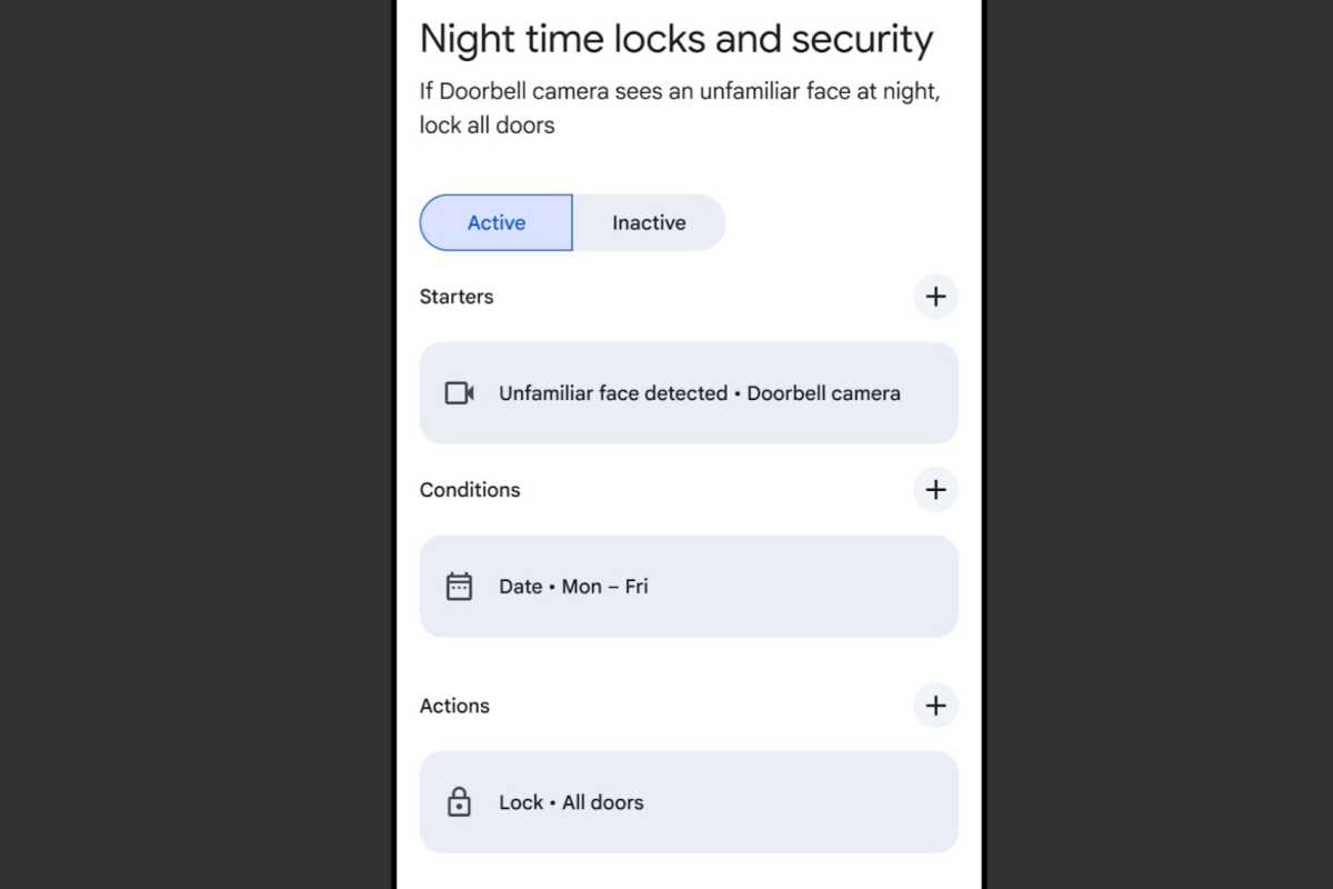 Google Home automations editor