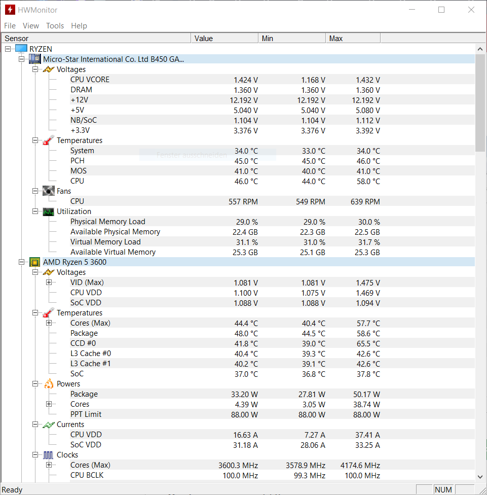HWMonitor Screenshot
