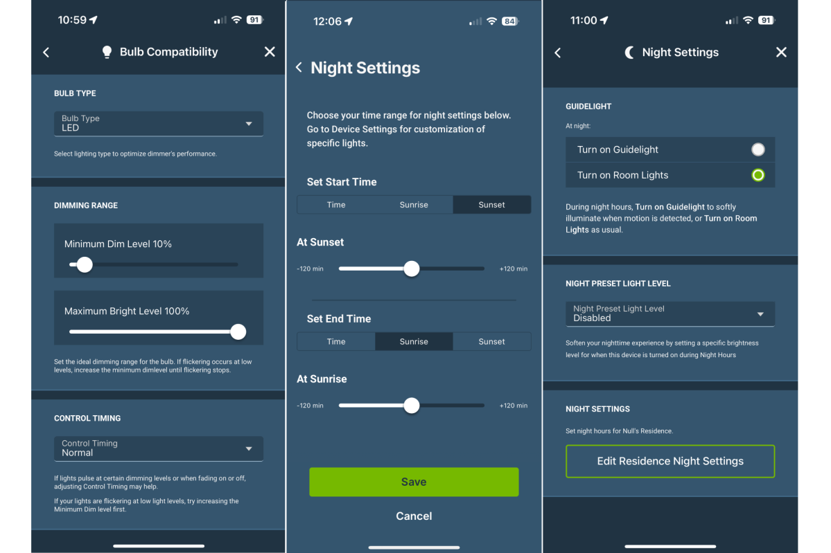 Leviton app screenshots 2