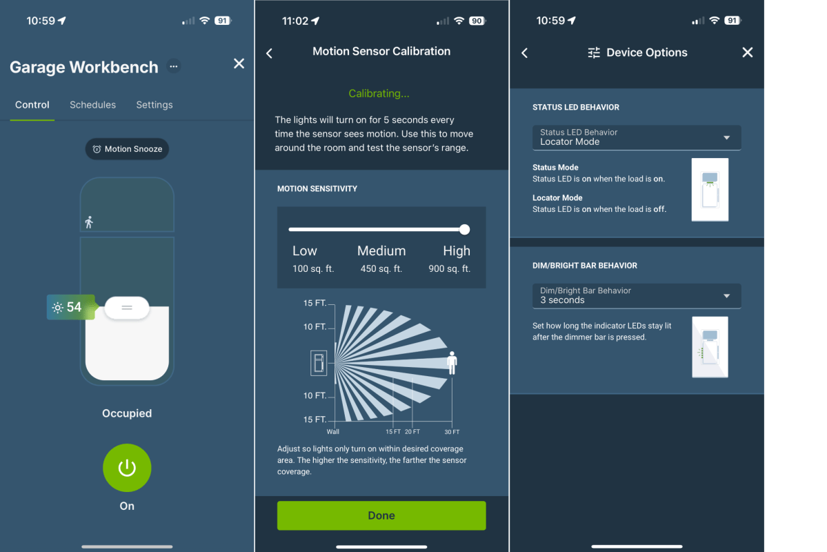 Leviton app screenshots