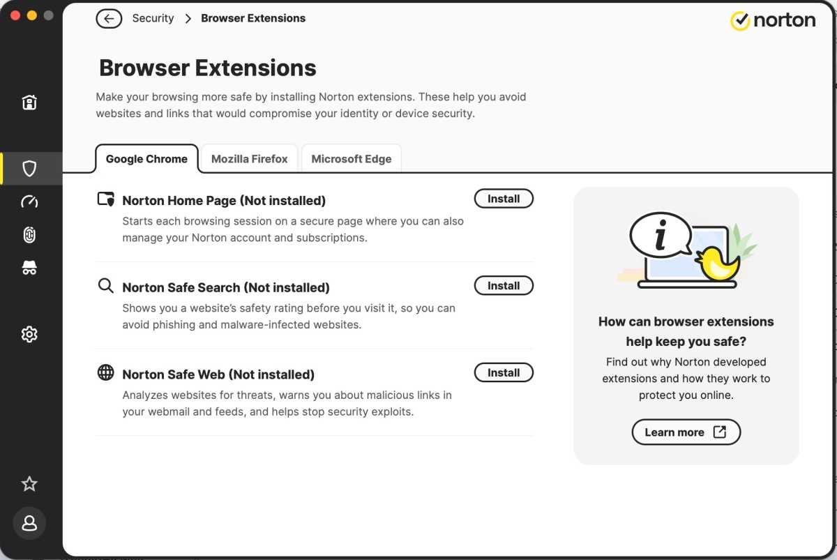 Norton browser extensions