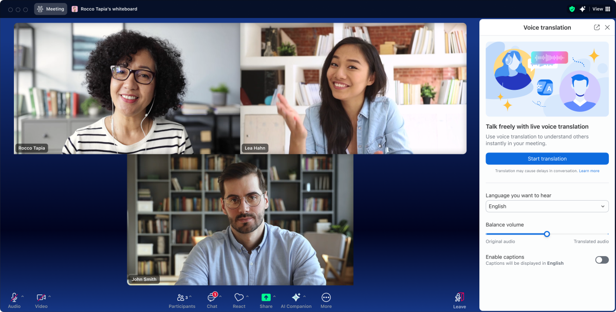 Zoom Real time voice translation