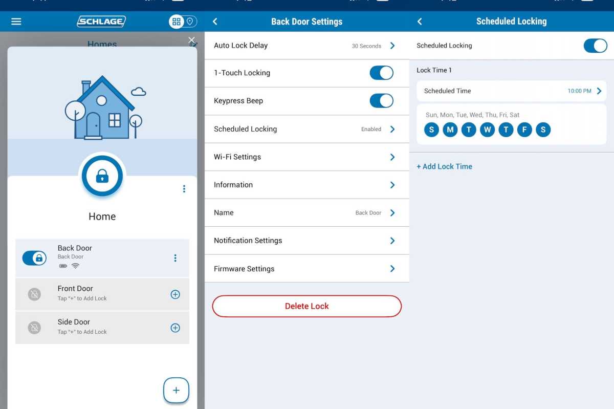 Schlage app screenshots